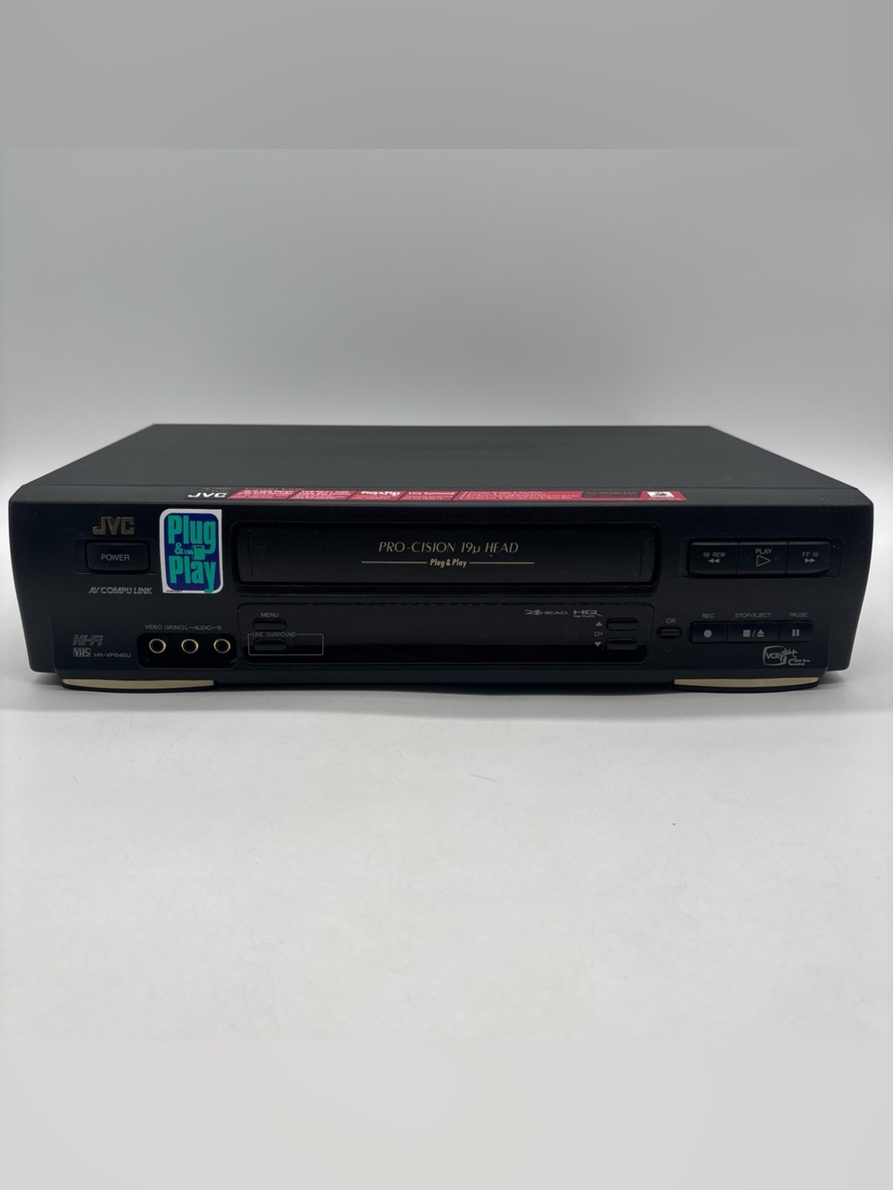 JVC HR-VP648U Black 4 Head Hi-Fi VCR Recorder/Player Tested - No Remote